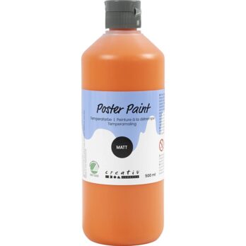Plakatvärv, matt, poolläbipaistev, oranž, 500 ml / 1 pudel