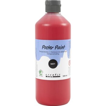 Plakatvärv, matt, poolläbipaistev, punane, 500 ml / 1 pudel