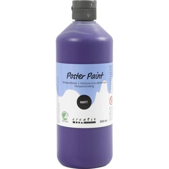 Plakatvärv, matt, poolläbipaistev, lilla, 500 ml / 1 pudel