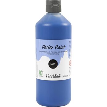 Plakatvärv, matt, poolläbipaistev, tumesinine, 500 ml / 1 pudel