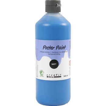 Plakatvärv, matt, poolläbipaistev, esmane sinine, 500 ml / 1 pudel