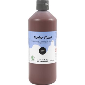 Plakatvärv, matt, poolläbipaistev, pruun, 500 ml / 1 pudel