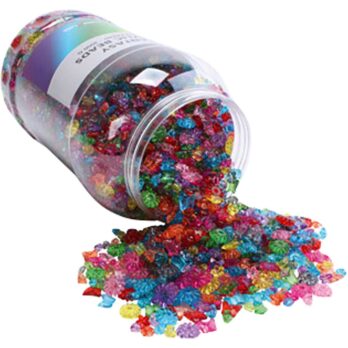 Kast plastikhelmeid, erinevad värvid, 3000 g / 1 pakk
